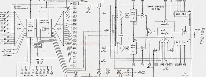 Détail du schéma électronique du synthetiseur Kobol